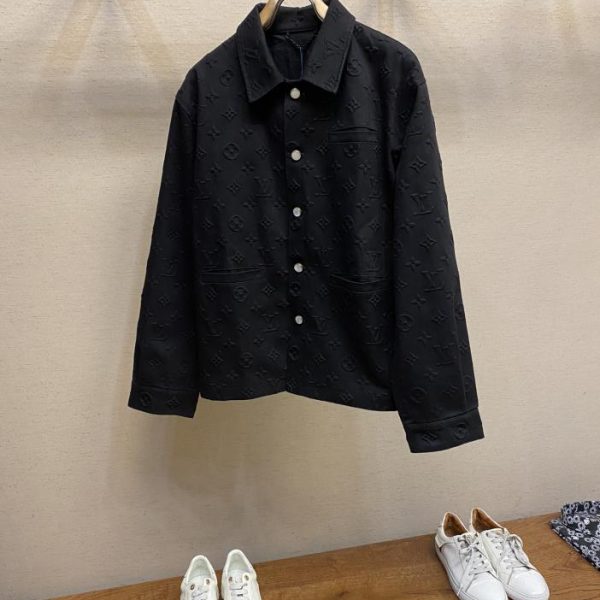 designer,replica,clothing,fake,1:1,lv,luxury,high quality LV all over printed denim jacket