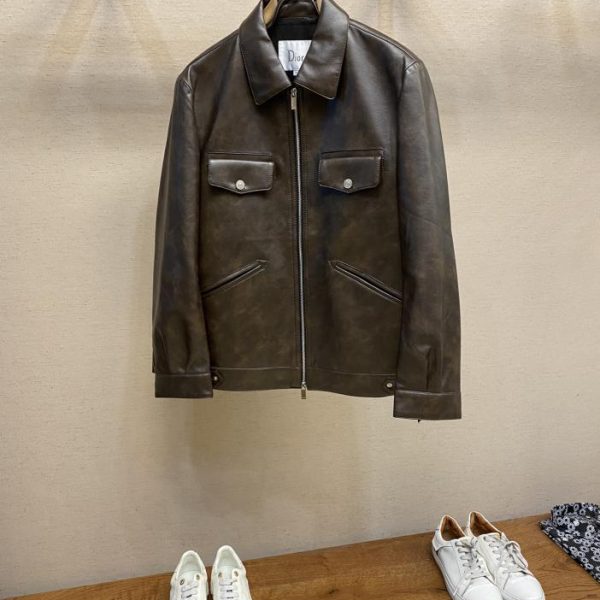 designer,replica,clothing,fake,1:1,lv,luxury,high quality Dior new autumn and winter leather jacket