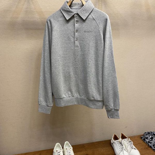 designer,replica,clothing,fake,1:1,lv,luxury,high quality Givenchy new pure cotton polo stand collar sweatshirt