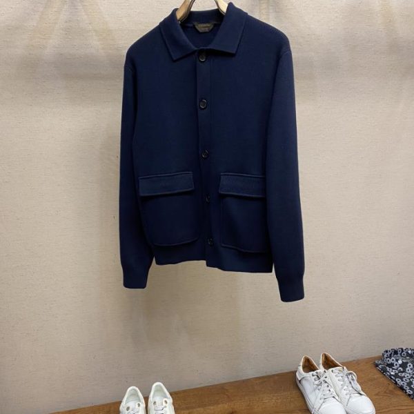 designer,replica,clothing,fake,1:1,lv,luxury,high quality Zegna knitted ribbed jacket
