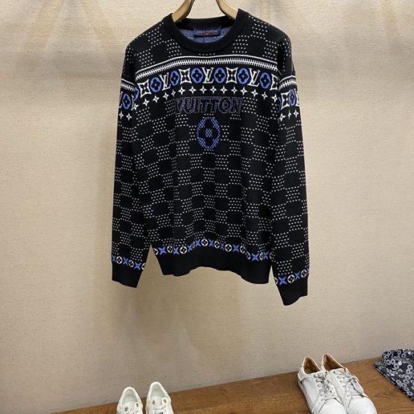 designer,replica,clothing,fake,1:1,lv,luxury,high quality LV new ski series jacquard cotton wool blend sweater