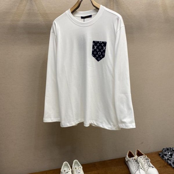 designer,replica,clothing,fake,1:1,lv,luxury,high quality LV couple long sleeve T-shirt