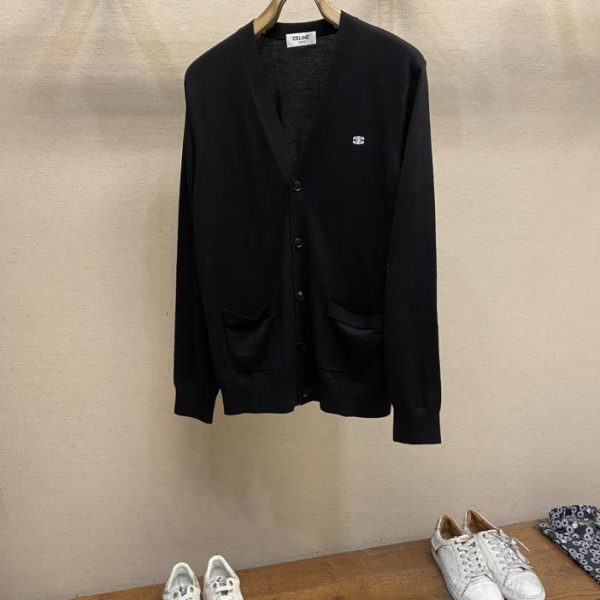 designer,replica,clothing,fake,1:1,lv,luxury,high quality Celine new Arc de Triomphe knitted cardigan long-sleeved sweater