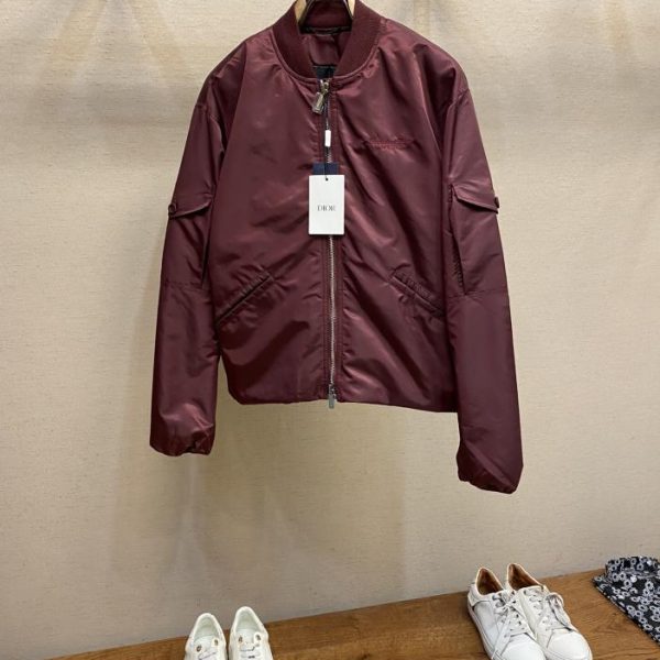 designer,replica,clothing,fake,1:1,lv,luxury,high quality Dior new burgundy bomber jacket