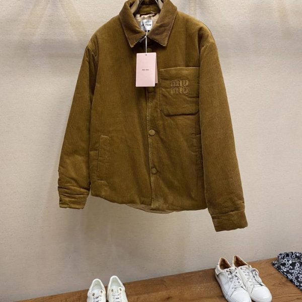 designer,replica,clothing,fake,1:1,lv,luxury,high quality Miumiu corduroy quilted shirt jacket