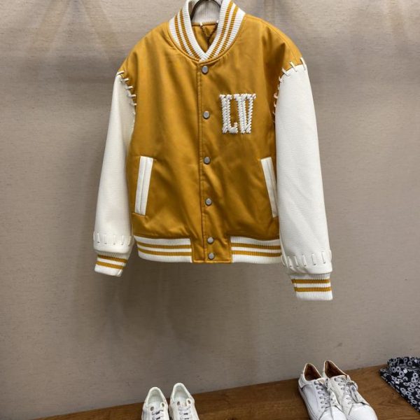 designer,replica,clothing,fake,1:1,lv,luxury,high quality LV embroidered baseball jacket baseball uniform