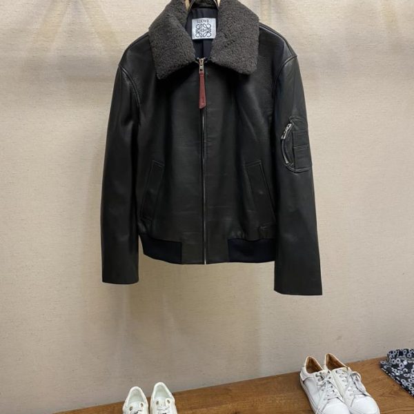 designer,replica,clothing,fake,1:1,lv,luxury,high quality Loewe new leather jacket