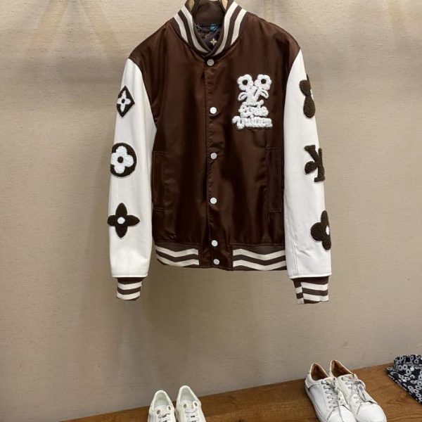 designer,replica,clothing,fake,1:1,lv,luxury,high quality LV 2024ss baseball uniform leather jacket