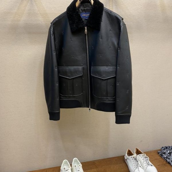 designer,replica,clothing,fake,1:1,lv,luxury,high quality LV high-end lambskin leather jacket