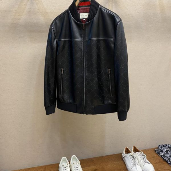 designer,replica,clothing,fake,1:1,lv,luxury,high quality gucci century classic baseball style leather jacket
