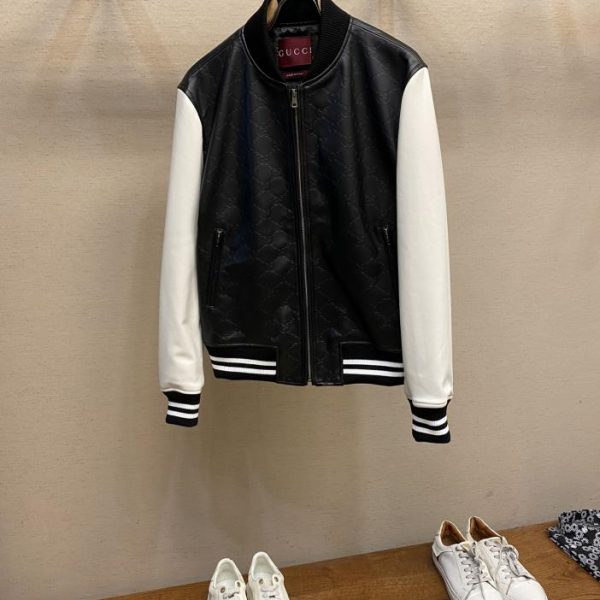 designer,replica,clothing,fake,1:1,lv,luxury,high quality Gucci Centenary Classic Gucci Baseball Leather Jacket