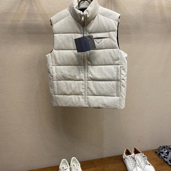 designer,replica,clothing,fake,1:1,lv,luxury,high quality Prada corduroy down vest