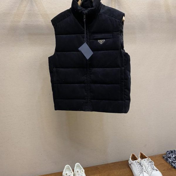 designer,replica,clothing,fake,1:1,lv,luxury,high quality Prada corduroy down vest
