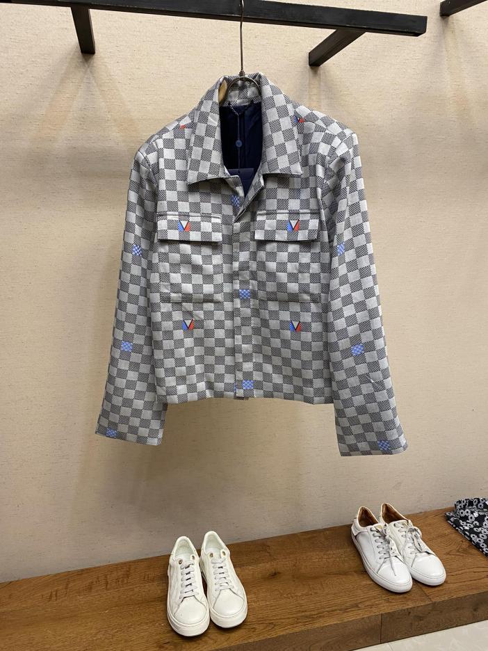 designer,replica,clothing,fake,1:1,lv,luxury,high quality LV new DAMIER open collar shirt jacket designer,replica,clothing,fake,1:1,lv,luxury,high quality LV new DAMIER open collar shirt jacket