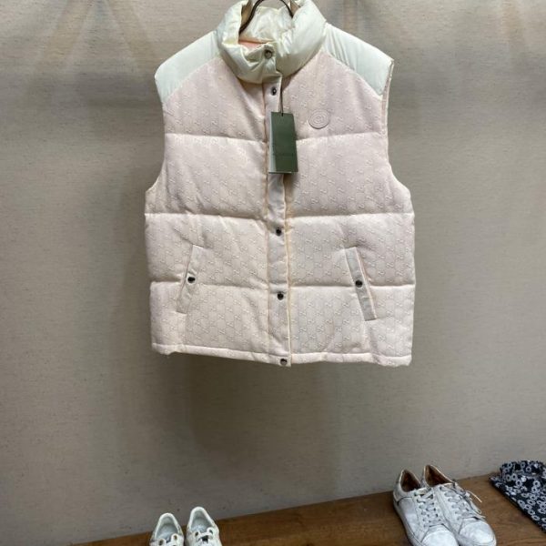 designer,replica,clothing,fake,1:1,lv,luxury,high quality Gucci new GG jacquard pattern down vest, same style for men and women