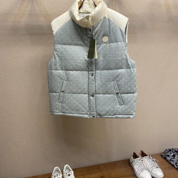 designer,replica,clothing,fake,1:1,lv,luxury,high quality Gucc’s new GG jacquard pattern down vest, same style for men and women