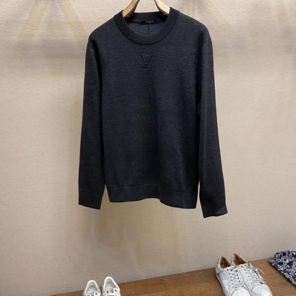 designer,replica,clothing,fake,1:1,lv,luxury,high quality LV logo printed 100% wool knitted sweater