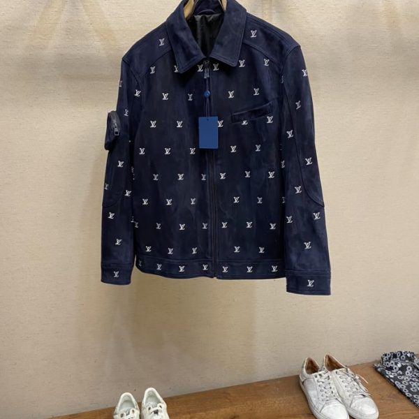 designer,replica,clothing,fake,1:1,lv,luxury,high quality LV new men’s suede sheepskin leather jacket