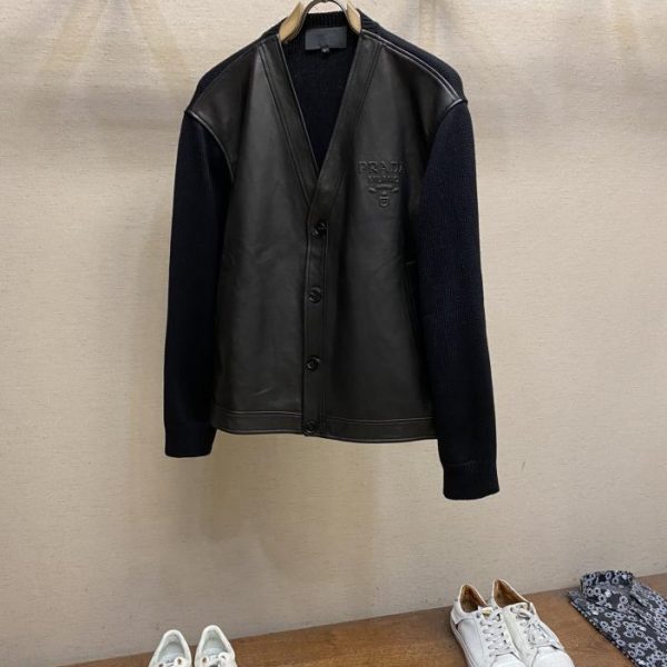 designer,replica,clothing,fake,1:1,lv,luxury,high quality Prada sheepskin knitted casual jacket