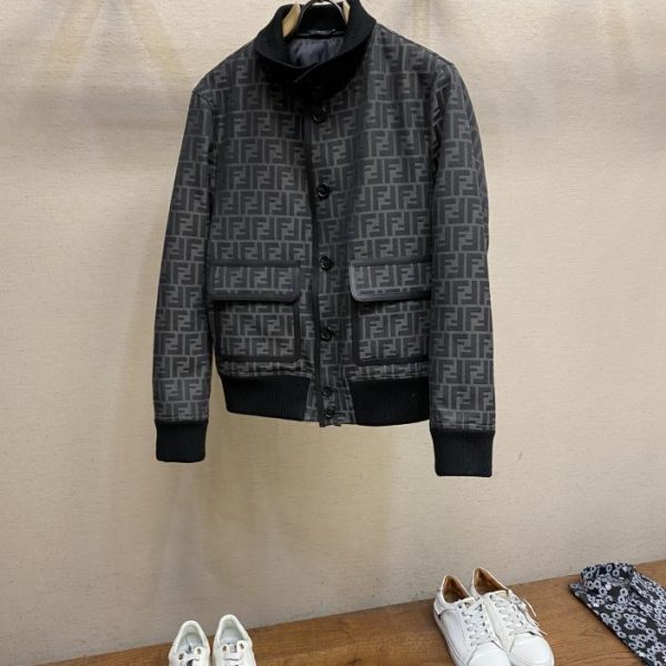 designer,replica,clothing,fake,1:1,lv,luxury,high quality Fendi black FF jacquard fabric