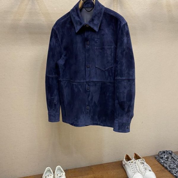 designer,replica,clothing,fake,1:1,lv,luxury,high quality LV letter LOGO suede shirt