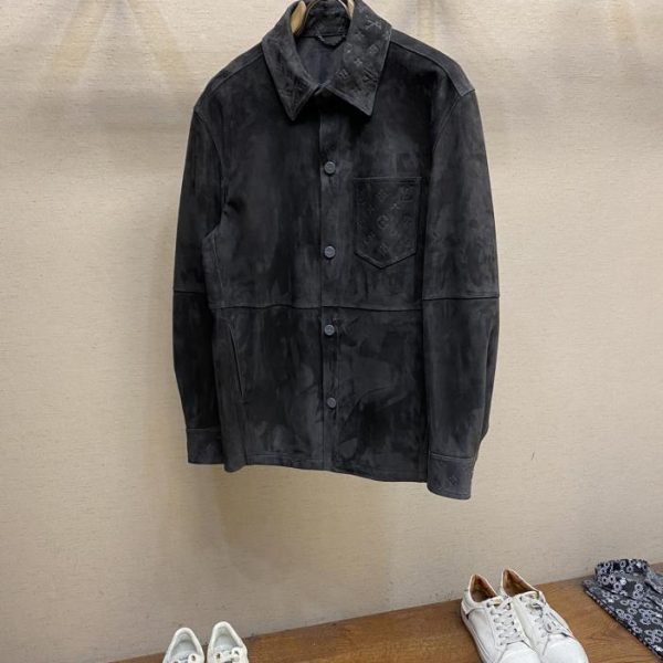 designer,replica,clothing,fake,1:1,lv,luxury,high quality LV letter LOGO suede shirt