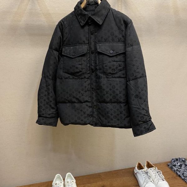 designer,replica,clothing,fake,1:1,lv,luxury,high quality LV classic jacquard down jacket