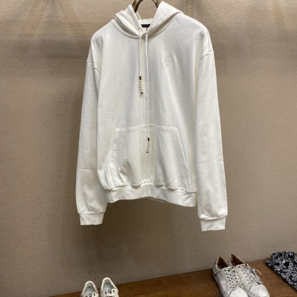 designer,replica,clothing,fake,1:1,lv,luxury,high quality LV embroidered knitted hoodie