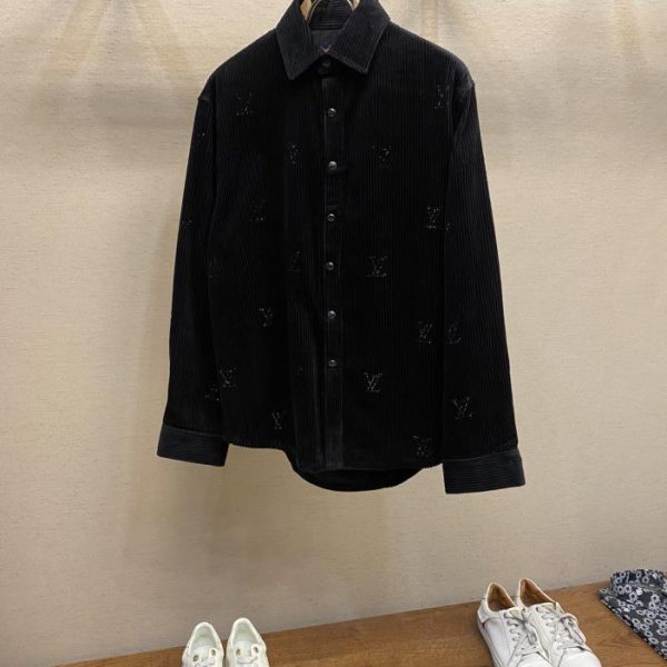 designer,replica,clothing,fake,1:1,lv,luxury,high quality LV corduroy long sleeve shirt