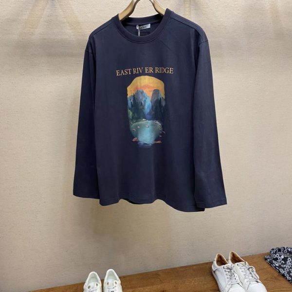 designer,replica,clothing,fake,1:1,lv,luxury,high quality Loewe round neck long sleeve T-shirt