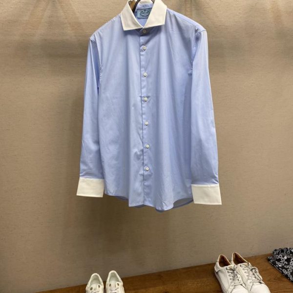 designer,replica,clothing,fake,1:1,lv,luxury,high quality Prada fashionable simple long-sleeved shirt