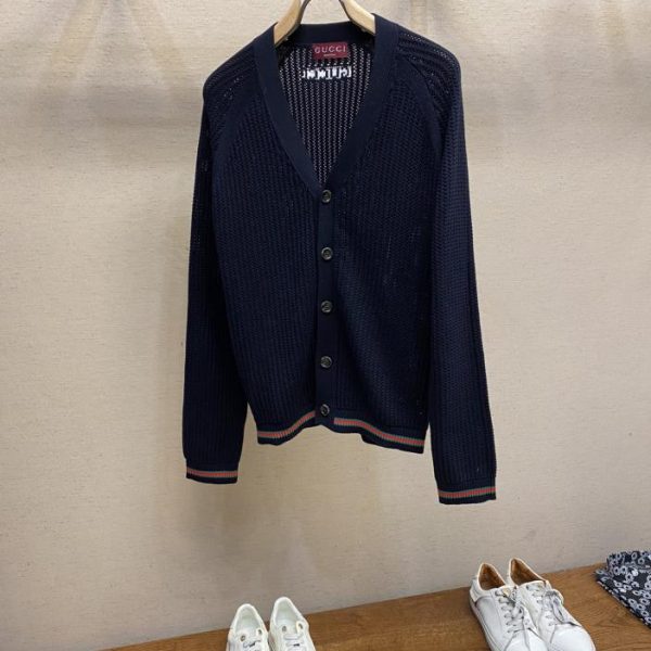 designer,replica,clothing,fake,1:1,lv,luxury,high quality Gucci classic knitted open-line cardigan knitted sweater