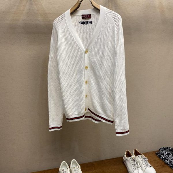 designer,replica,clothing,fake,1:1,lv,luxury,high quality Gucci classic knitted open-line cardigan knitted sweater