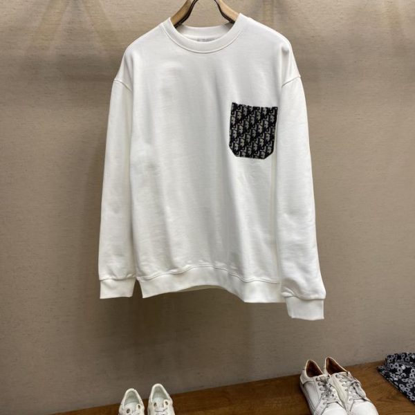 designer,replica,clothing,fake,1:1,lv,luxury,high quality Dior Classic Oblique Patch Logo Couple Cotton Sweatshirt