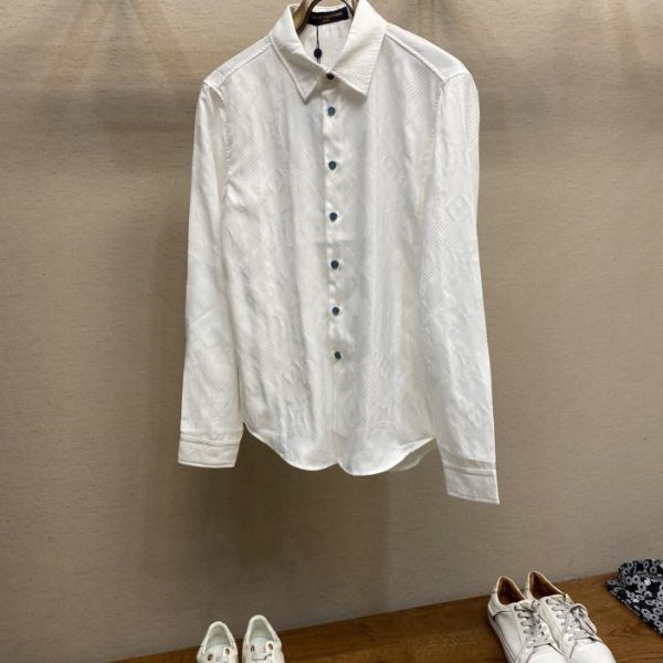 designer,replica,clothing,fake,1:1,lv,luxury,high quality LV new mulberry silk long-sleeved shirt