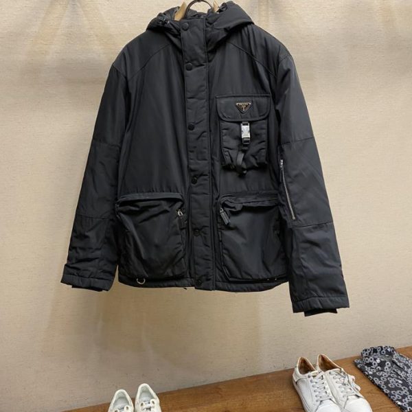 designer,replica,clothing,fake,1:1,lv,luxury,high quality Prada hooded cotton jacket