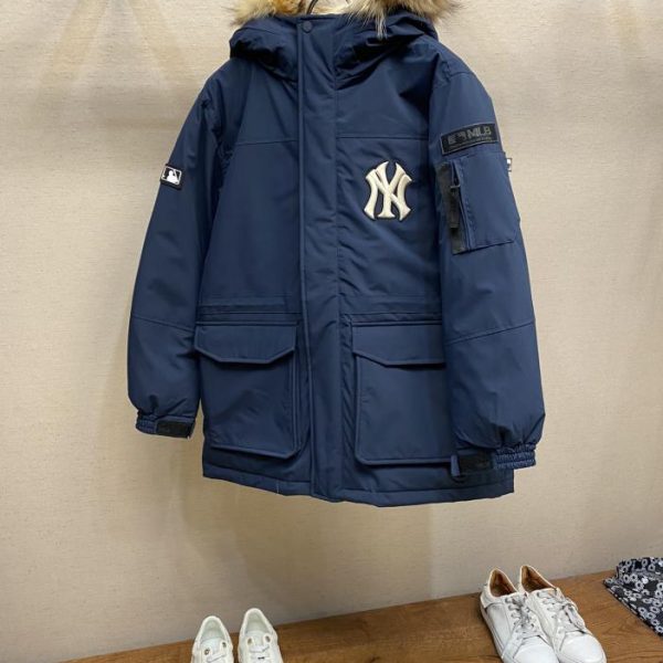 designer,replica,clothing,fake,1:1,lv,luxury,high quality New York Yankees Logo Mid-Length Down Jacket