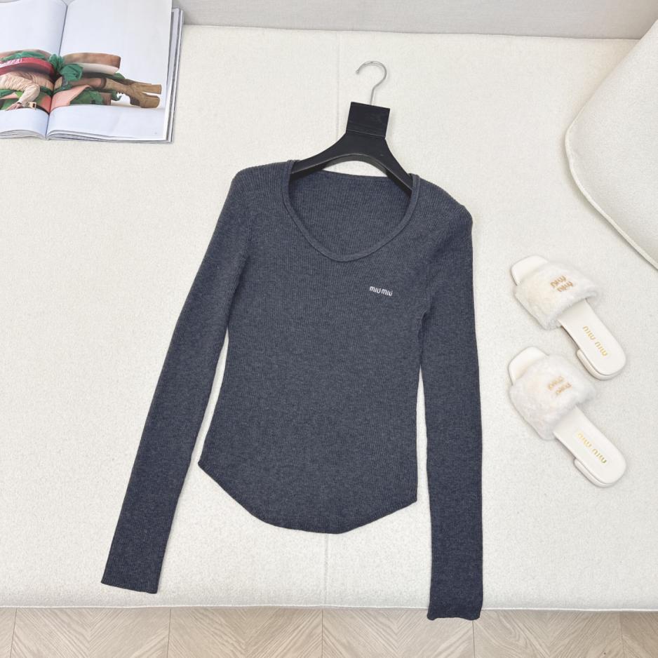 designer,replica,clothing,fake,1:1,lv,luxury,high quality MiuMiu new exquisite round neck bottoming shirt designer,replica,clothing,fake,1:1,lv,luxury,high quality MiuMiu new exquisite round neck bottoming shirt