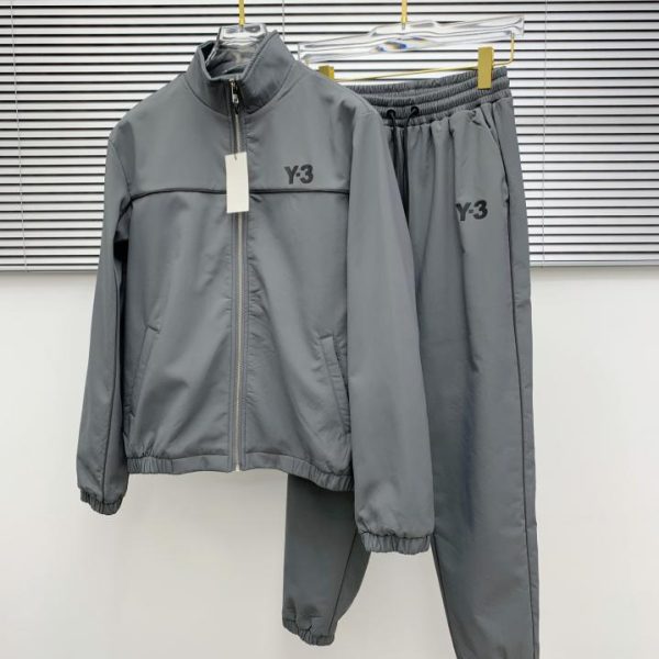 designer,replica,clothing,fake,1:1,lv,luxury,high quality Y3’s latest and most top-notch gray splicing hot stamped letter casual suit