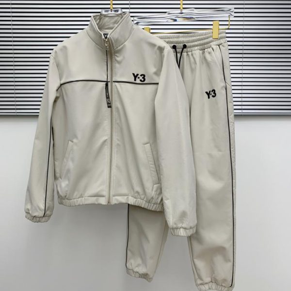 designer,replica,clothing,fake,1:1,lv,luxury,high quality Y3’s latest and top-notch apricot color stitching hot stamped letter casual suit