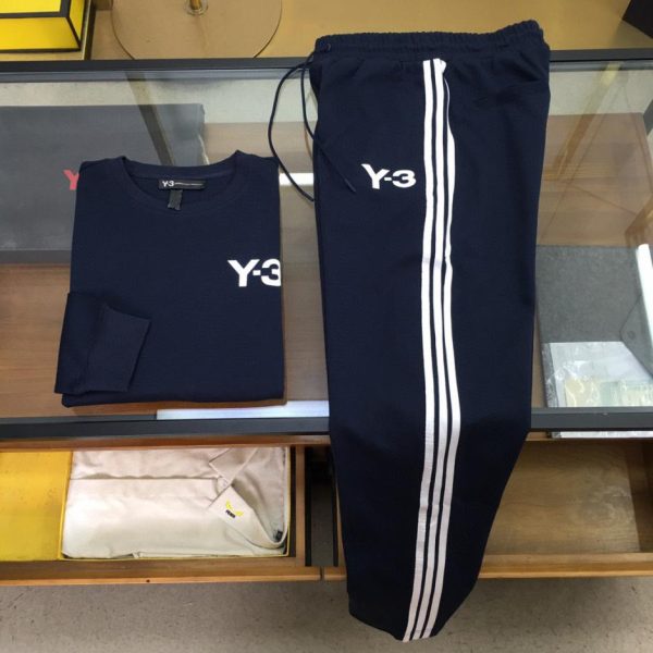designer,replica,clothing,fake,1:1,lv,luxury,high quality Y-3 new three stripes LOGO logo sweatshirt suit