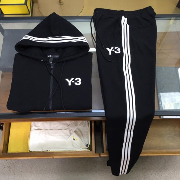 designer,replica,clothing,fake,1:1,lv,luxury,high quality Y-3 new three stripes LOGO logo sweatshirt suit