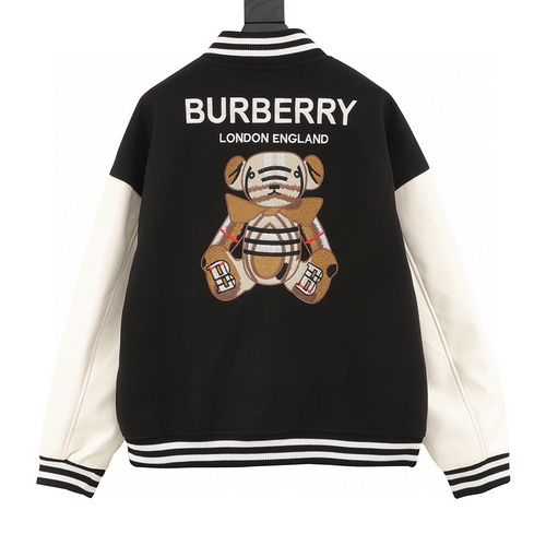 designer,replica,clothing,fake,1:1,lv,luxury,high quality Burberry classic embroidered bear LOGO baseball jacket jacket (1EDF)