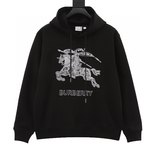 designer,replica,clothing,fake,1:1,lv,luxury,high quality Burberry classic embroidered war horse logo hooded sweatshirt (BCeline 2)