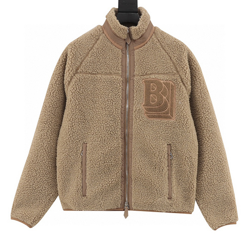 designer,replica,clothing,fake,1:1,lv,luxury,high quality Burberry overlapping letter sherpa jacket (AC8F)