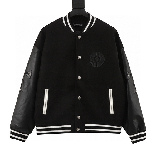 designer,replica,clothing,fake,1:1,lv,luxury,high quality Chrome Hearts cross patchwork baseball jacket (0DCC)