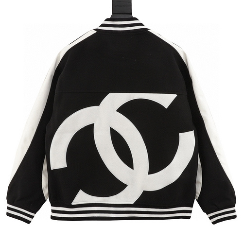 designer,replica,clothing,fake,1:1,lv,luxury,high quality CHANEL patchwork embroidered baseball uniform jacket (BEC2)