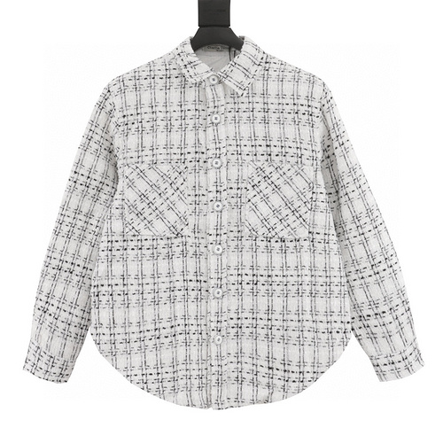 designer,replica,clothing,fake,1:1,lv,luxury,high quality Charlie Luciano silver woven plaid shirt jacket (1096)