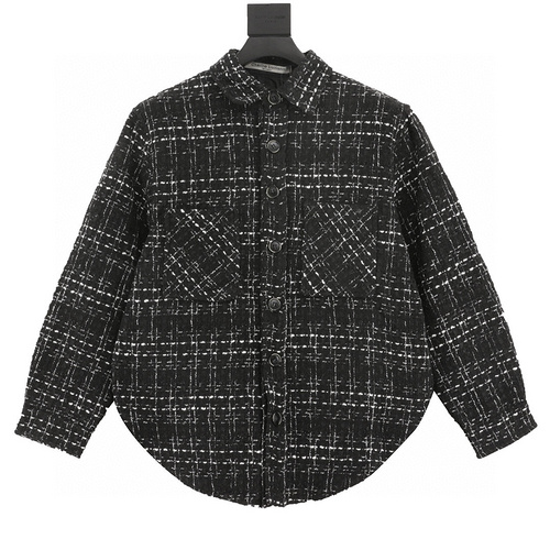 designer,replica,clothing,fake,1:1,lv,luxury,high quality Charlie Luciano silver thread woven plaid shirt jacket (D140)