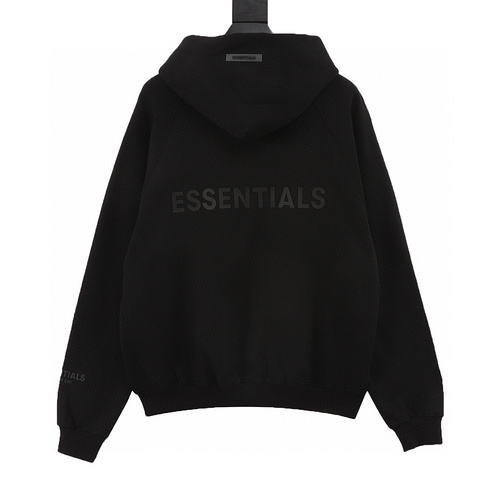 designer,replica,clothing,fake,1:1,lv,luxury,high quality Fear of god Essentials back silicone letter zip hooded sweatshirt (E1Celine)